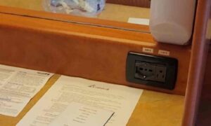 Electrical outlet in the Carnival Valor Balcony Cabin