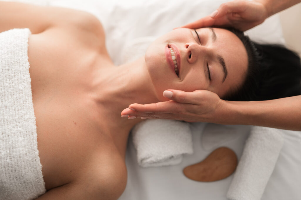 Woman enjoying a spa package