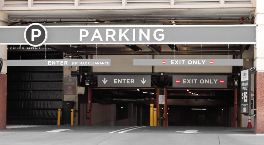 Parking garage entrance | Parking for the Carnival Valor